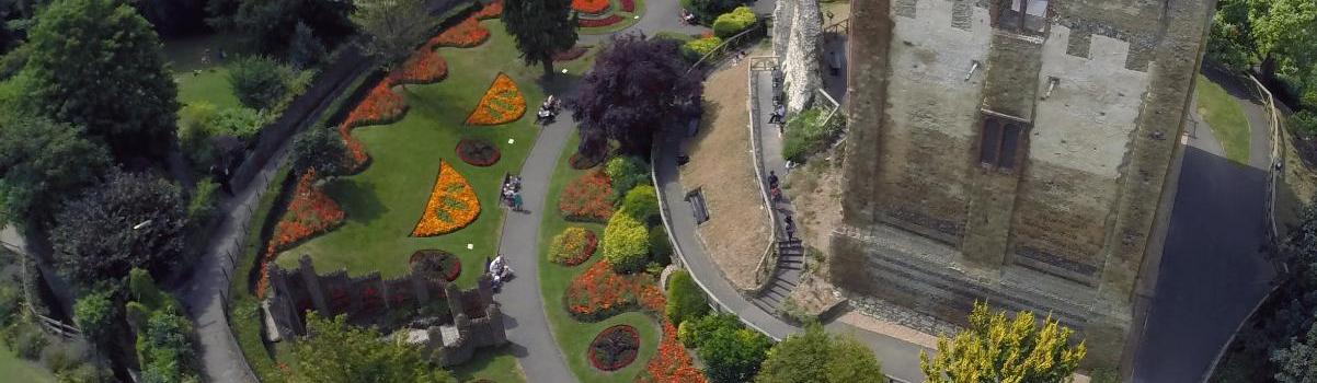 Aerial view of castle banner image