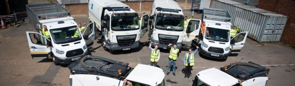 Street cleaning crew banner image