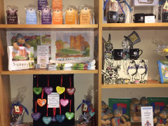 Museum shop shelves