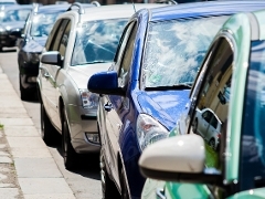 Parking enforcement Line of parked cars