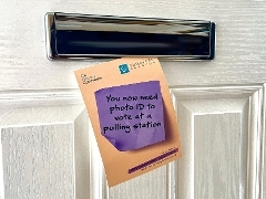 Voter ID Mailing Electoral Commission leaflet in household letterbox
