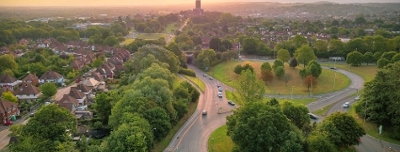 View over Guildford and surrounding parks