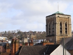 View of Guildford with cathedral on horizon