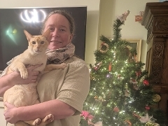 Lead Councillor for Regulatory and Democratic Services, Cllr Merel Rehorst-Smith with her pet cat Lead Councillor for Regulatory and Democratic Services, Cllr Merel Rehorst-Smith with her pet cat