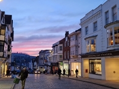 A picture of Guildford High Street at night